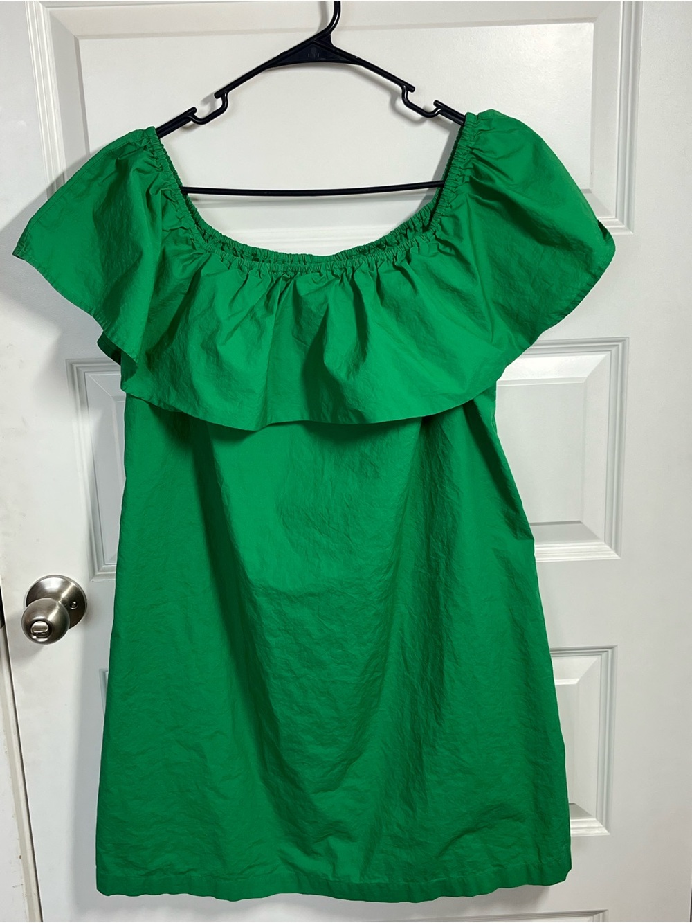 Who What Wear Green Off Shoulder Ruffle Dress XL Boho Summer Cotton - Picture 3 of 7